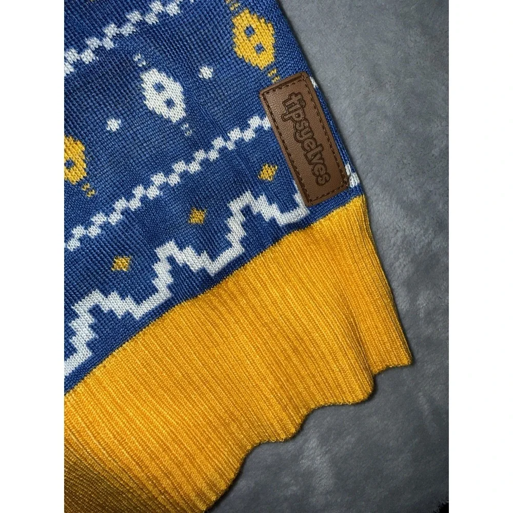 New Tipsy Elves Men's Christmas Sz XXL Blue Menorah Print Cardigan‎ Sweater